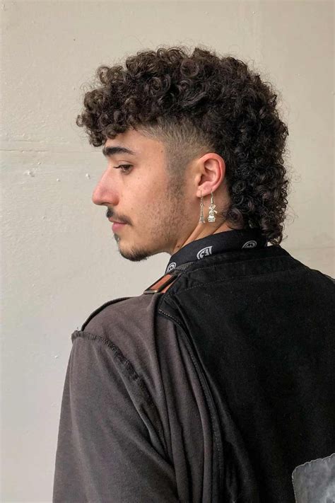 curly mullet hairstyle|low fade mullet curly hair.